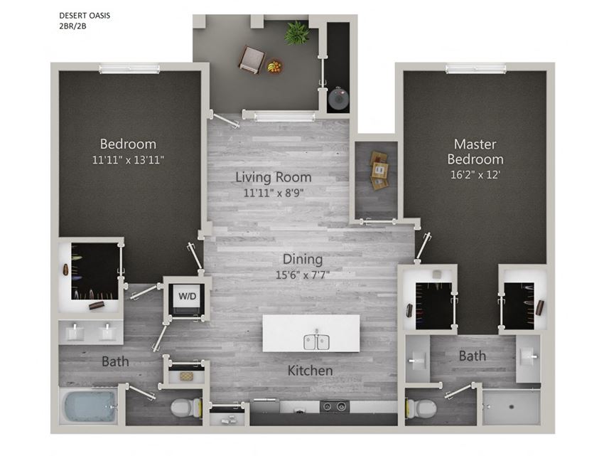 2 bedroom 2 bath